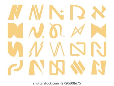 Letra N Colección inicial del logotipo