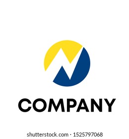 letter N initial logo vector sign shape unique template