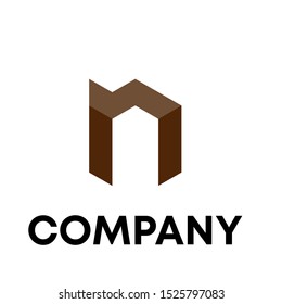 letter N initial logo vector sign shape unique template