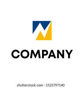 letter N initial logo vector sign shape unique template