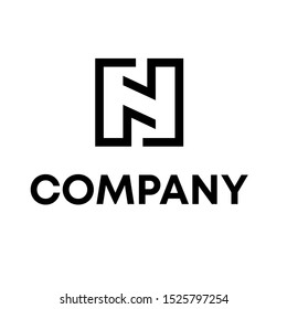 letter N initial logo vector sign shape unique template