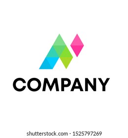letter N initial logo vector sign shape unique template