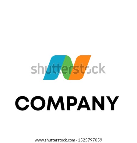 letter N initial logo vector sign shape unique template