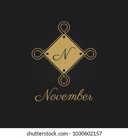 Letter N initial Luxury Logo template in vector for Restaurant, Royalty, Boutique, Cafe, Hotel, Jewelry. 