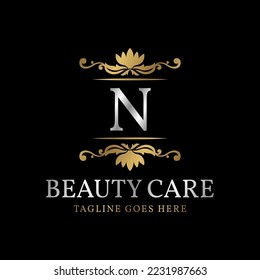 letter N initial luxury vector logo design