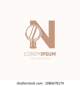 Letter N Initial Mirror Logo Design Icon Graphic Emblem Illustration Background Template