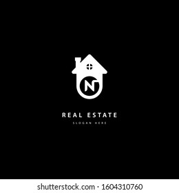 Letter N Initial Real estate logo vector