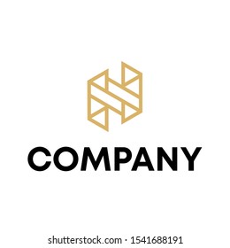 letter n initial shape vector logo