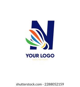 Letra N Logotipo de bloqueo inicial Diseño Icono vector Ilustración gráfica Emblema