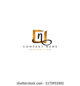 letter N initial signature logo