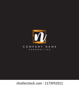 letter N initial signature logo