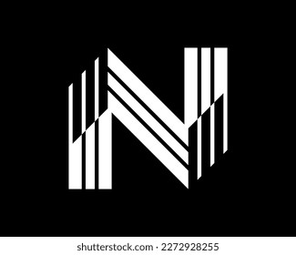 Letter N Initials Monogram Futuristic Modern Future Luxury Minimalist Monochrome Vector Logo Design