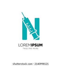 Letter N Injection Logo Design Vektorsymbol Grafik-Emblem-Illustration 