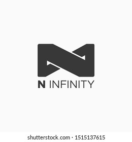 letter N for invinity logo design unique