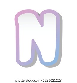 Letter N isolated on white background. Vector illustration