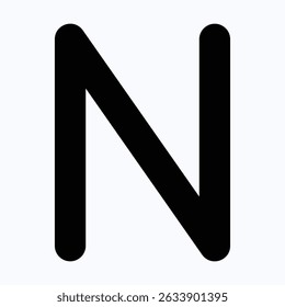 Icono de Vector aislado de la letra N, icono de Vector de estilo sólido. 