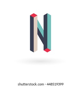 Letter N isometric logo design.