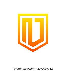 letter n j monogram logo design