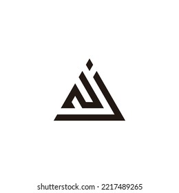 Letra N y j símbolo geométrico símbolo simple vector de logotipo