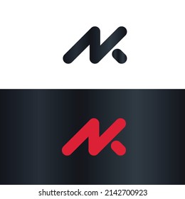 Letter N K Creative Unique Modern Vector Logo Design