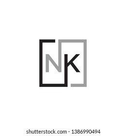  letter N K icon logo design.