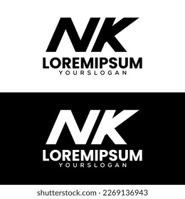 letter n k logo design vector