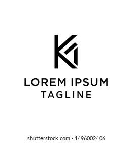 Letter N And K Logo With Negative Space Effect For Logo Design Or Illustration.