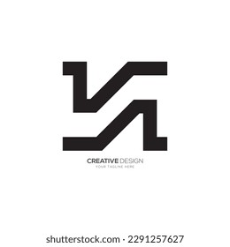 Letter N K modern style unique shape monogram logo concept