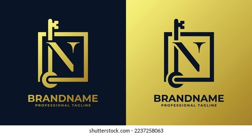 Letter N Key Logo, suitable for any business related to key with N initial.