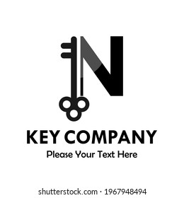 letter n with key logo template illustration. you can change the color. suitable for key company