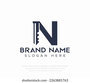Letter N key logo vector templates 