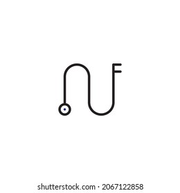 letter N key symbol simple logo vector
