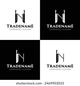 Letter N Knife Logo, for Culinary Brands, Knifemakers, and Chefs