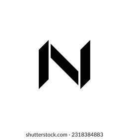 Letter N knifes geometric symbol simple logo vector