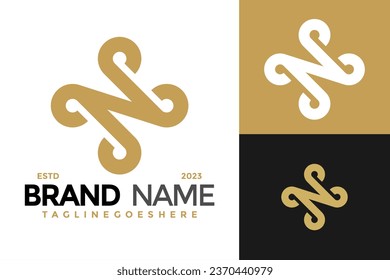 Letter N Knoten Elegantes Logo Design Vektorsymbol Illustration