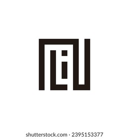 Letter N, L and i square geometric symbol simple logo vector