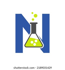 Letter N Lab Logo Concept Science Stock Vector (Royalty Free ...