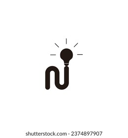 Letter N lamp geometric symbol simple logo vector