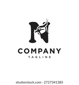 Letra N Lapwing Logo Icon Vector