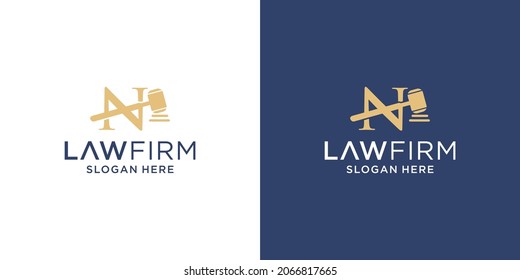 Letter n law firm logo design