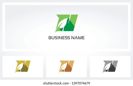 Letter N Leaf Environment Natural Logo