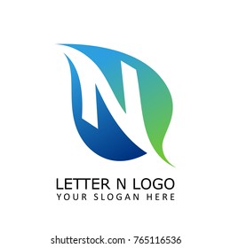 Letter N Leaf Logo