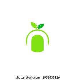 letter n leaf logo design vector