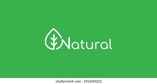 Letter n leaf logo design inspiration