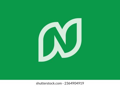 Letter N Leaf logo design vector template