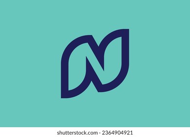 Letter N Leaf logo design vector template