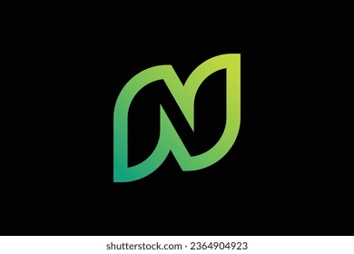 Letter N Leaf logo design vector template