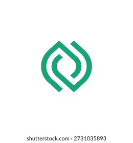 Letra N Leaf Logo Design 
