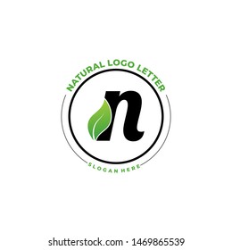 Letter N With Leaf Logo. Green leaf logo icon vector design. Landscape design, garden, Plant, nature and ecology vector. Editable file.