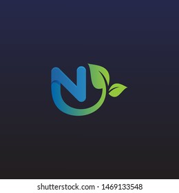 Letter N leaf logo icon design - vector